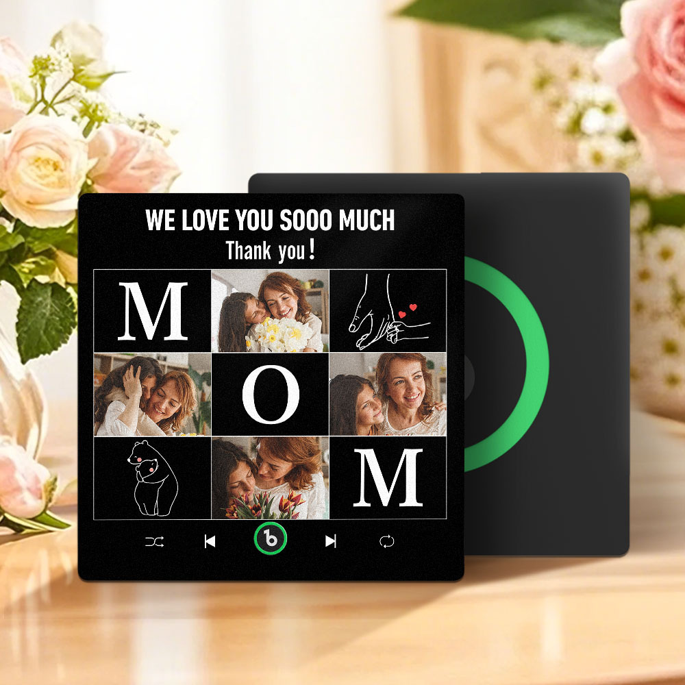Mother's Day Custom Music Fridge Magnet Personalized Photo and Text Frame Gift for Mom - MyFaceUnderwearAU