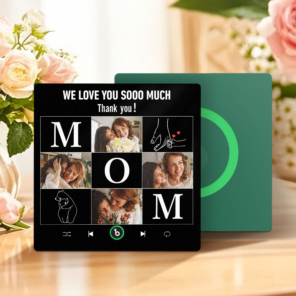Mother's Day Custom Music Fridge Magnet Personalized Photo and Text Frame Gift for Mom - MyFaceUnderwearAU