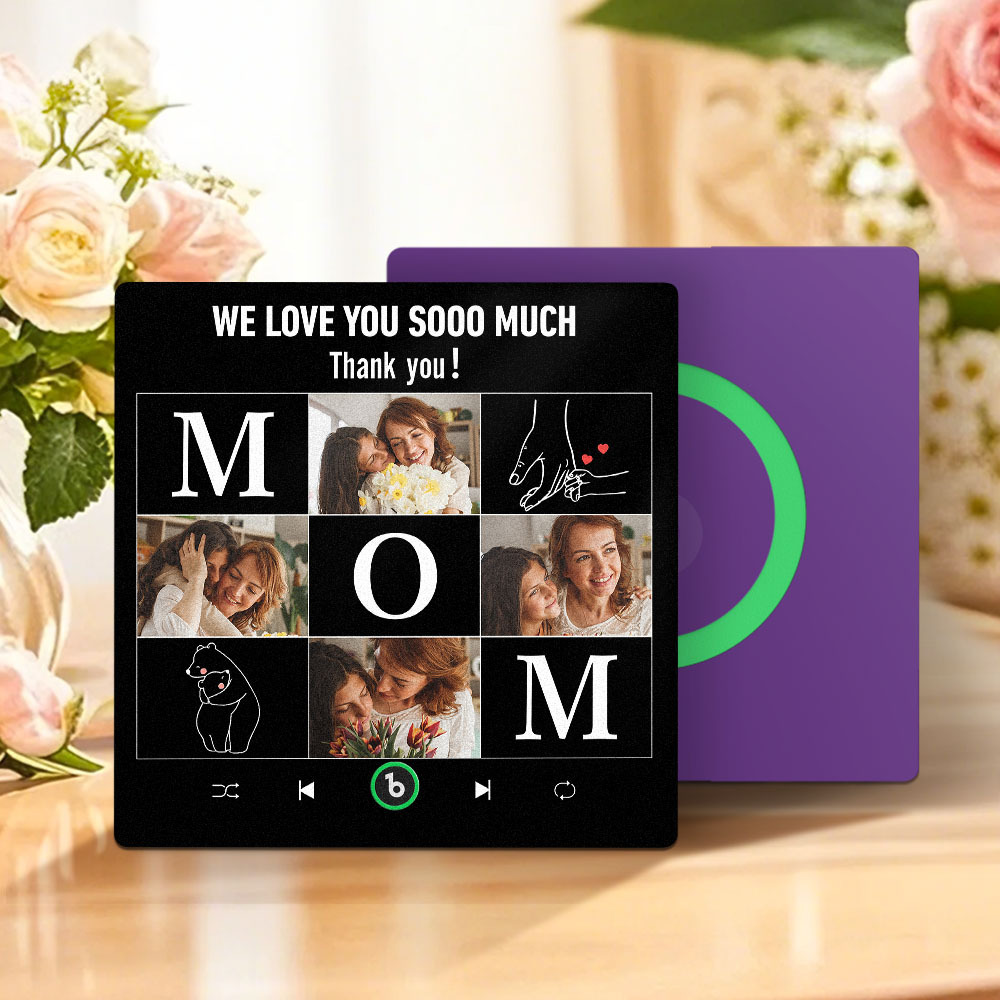 Mother's Day Custom Music Fridge Magnet Personalized Photo and Text Frame Gift for Mom - MyFaceUnderwearAU
