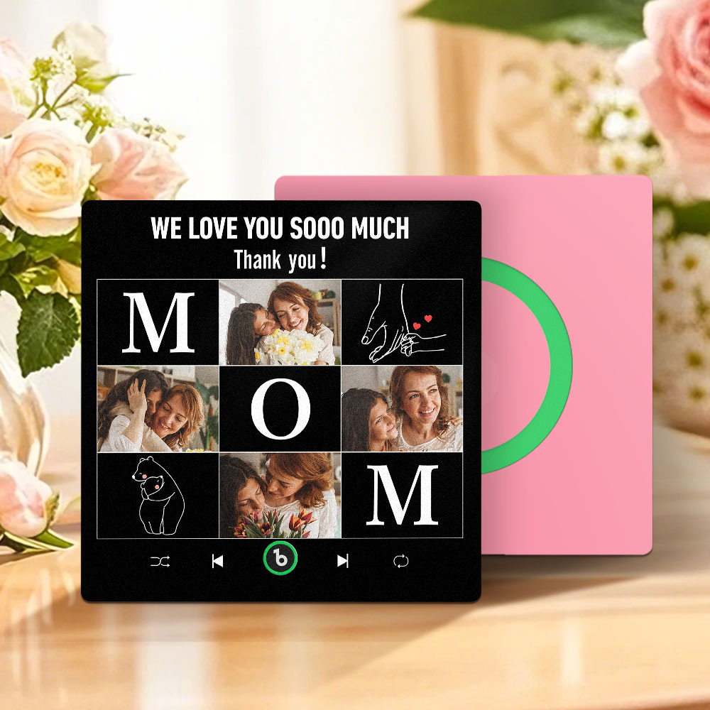 Mother's Day Custom Music Fridge Magnet Personalized Photo and Text Frame Gift for Mom - MyFaceUnderwearAU