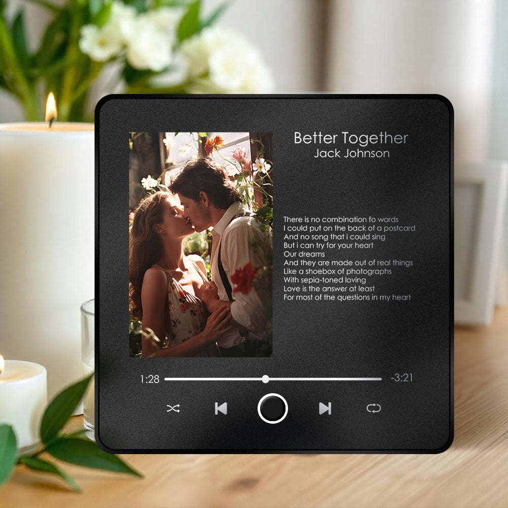 Customized Album Fridge Magnet Pro Wall Photo Sticker Can Play Songs and Adjust Volume Text Couple Gift