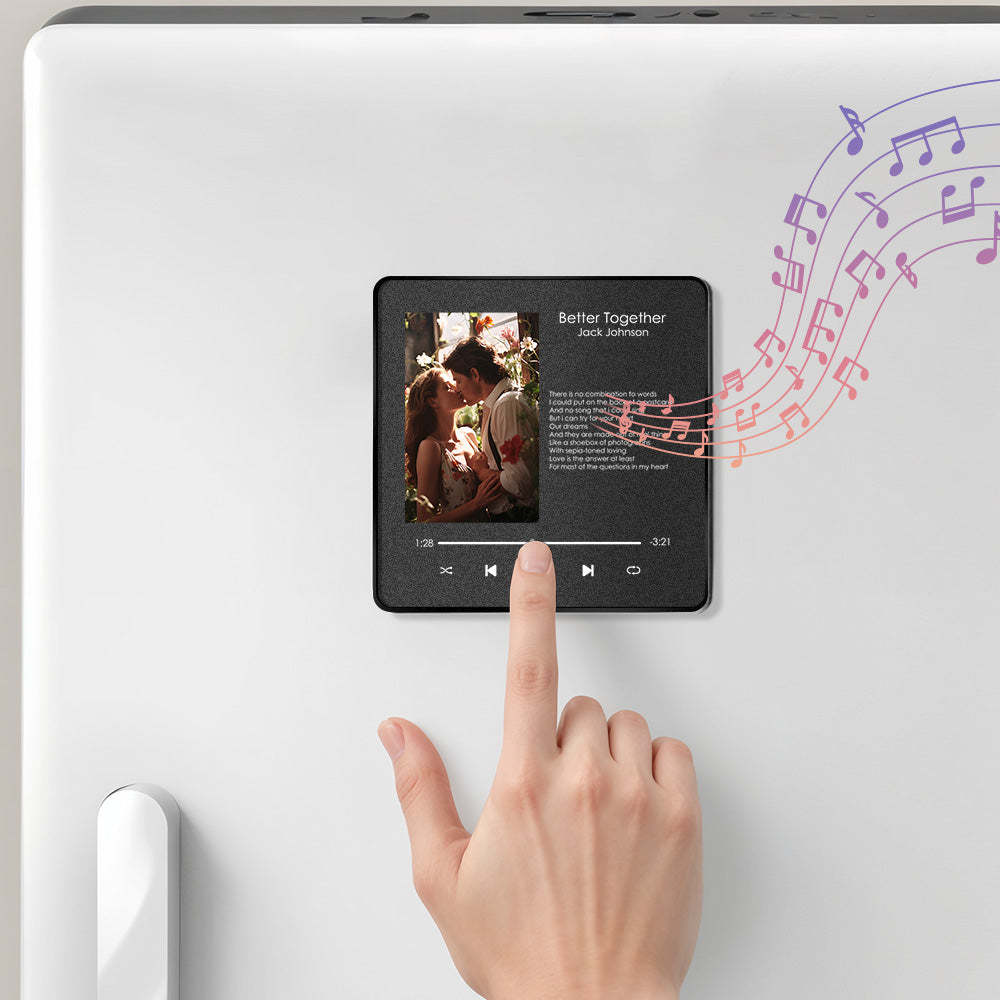 Customized Album Fridge Magnet Pro Wall Photo Sticker Can Play Songs and Adjust Volume Text Couple Gift