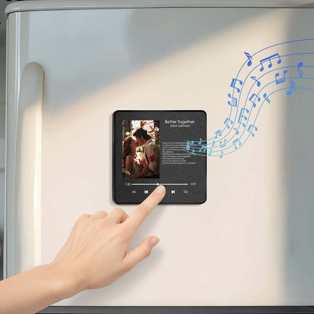 Customized Album Fridge Magnet Pro Wall Photo Sticker Can Play Songs and Adjust Volume Text Couple Gift