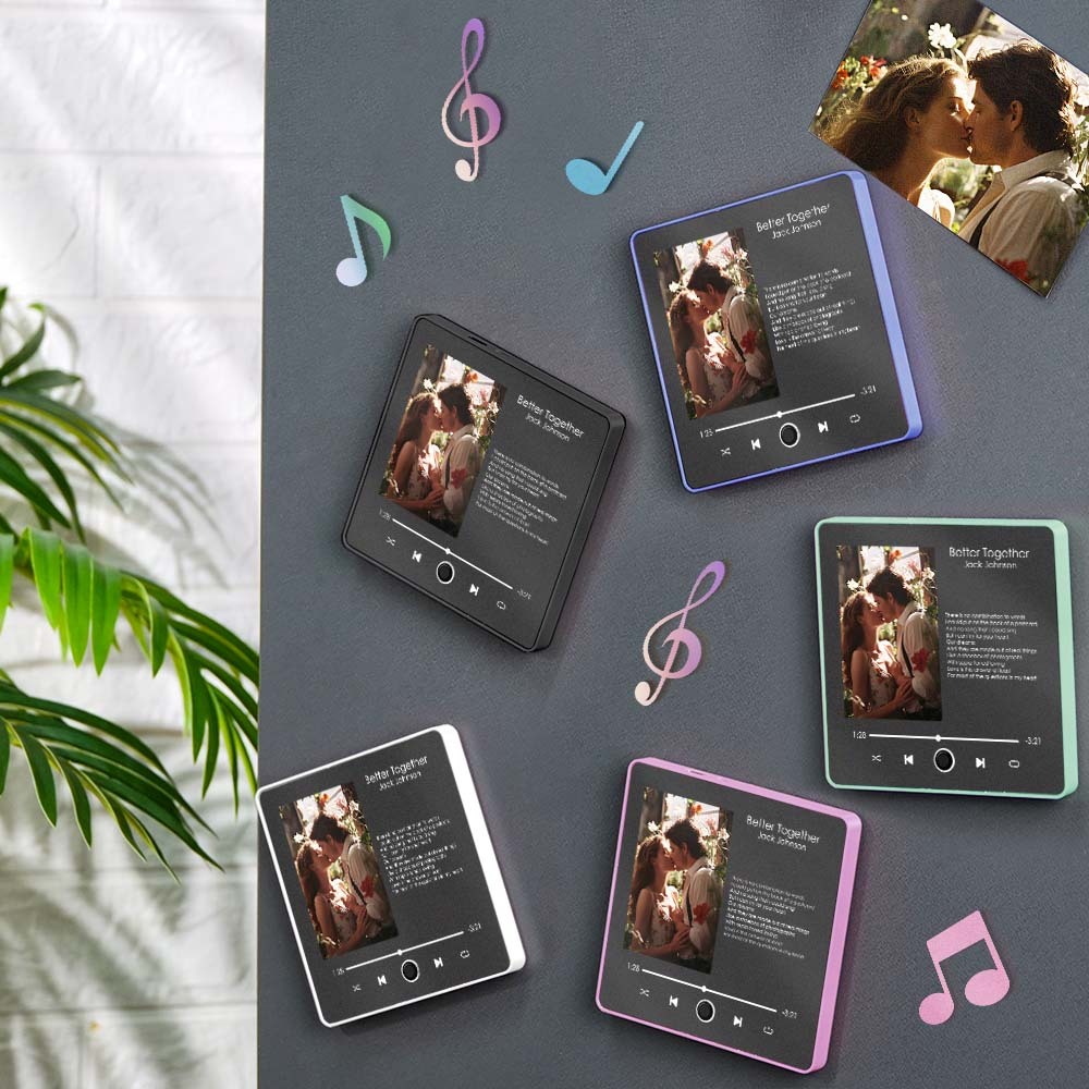 Customized Album Fridge Magnet Pro Wall Photo Sticker Can Play Songs and Adjust Volume Text Couple Gift