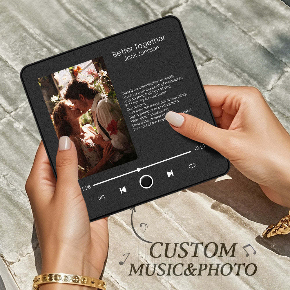 Customized Album Fridge Magnet Pro Wall Photo Sticker Can Play Songs and Adjust Volume Text Couple Gift