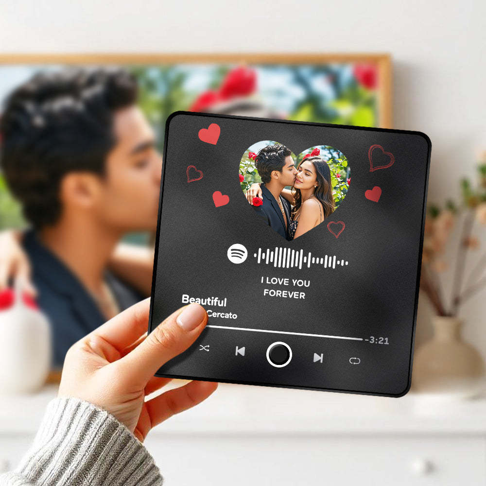 Customized Album Fridge Magnet Heart Personalized Photo Music Fridge Magnet Prp Can Play Songs Anniversary Gifts Ideas