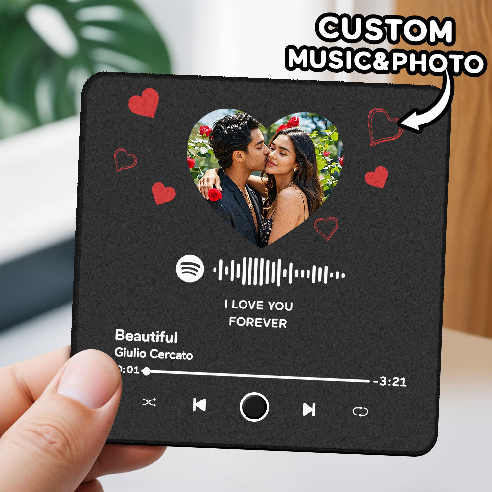 Customized Album Fridge Magnet Heart Personalized Photo Music Fridge M