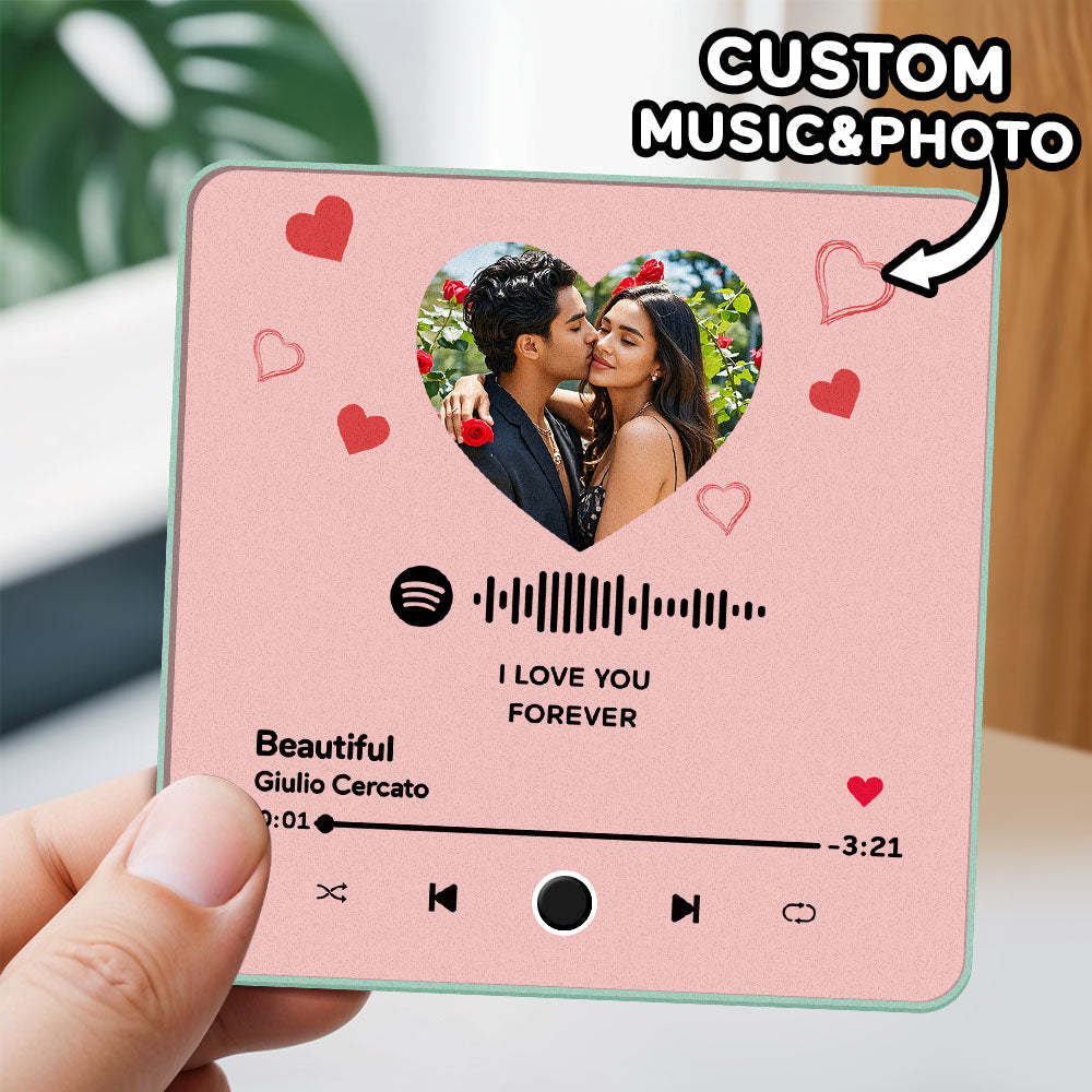 Customized Album Fridge Magnet Heart Personalized Photo Music Fridge Magnet Prp Can Play Songs Anniversary Gifts Ideas