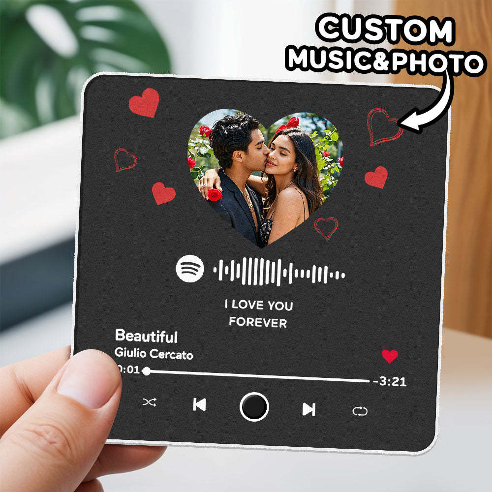 Customized Album Fridge Magnet Heart Personalized Photo Music Fridge Magnet Prp Can Play Songs Anniversary Gifts Ideas