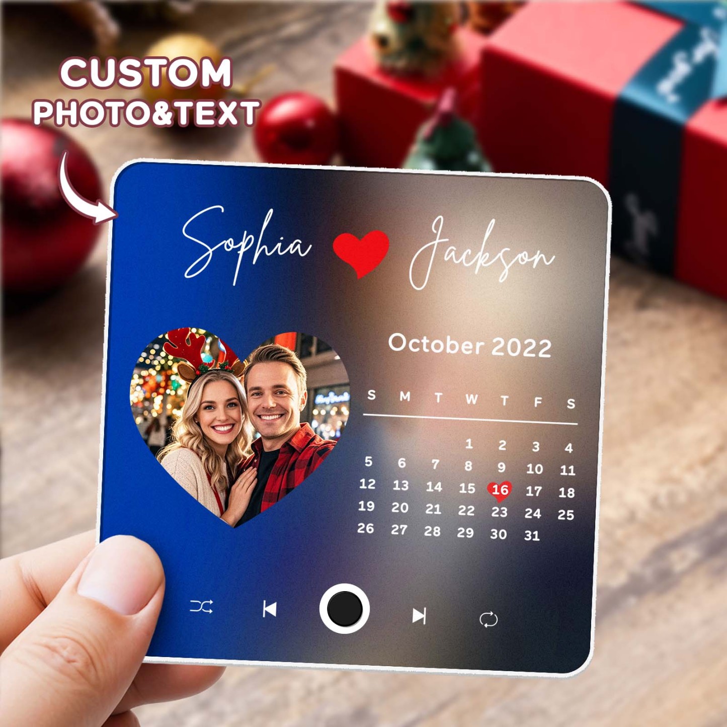 Custom Photo and Name Album Music Fridge Magnet Christmas Gifts Custom Phone Spotify Music Fridge Magnet Pro