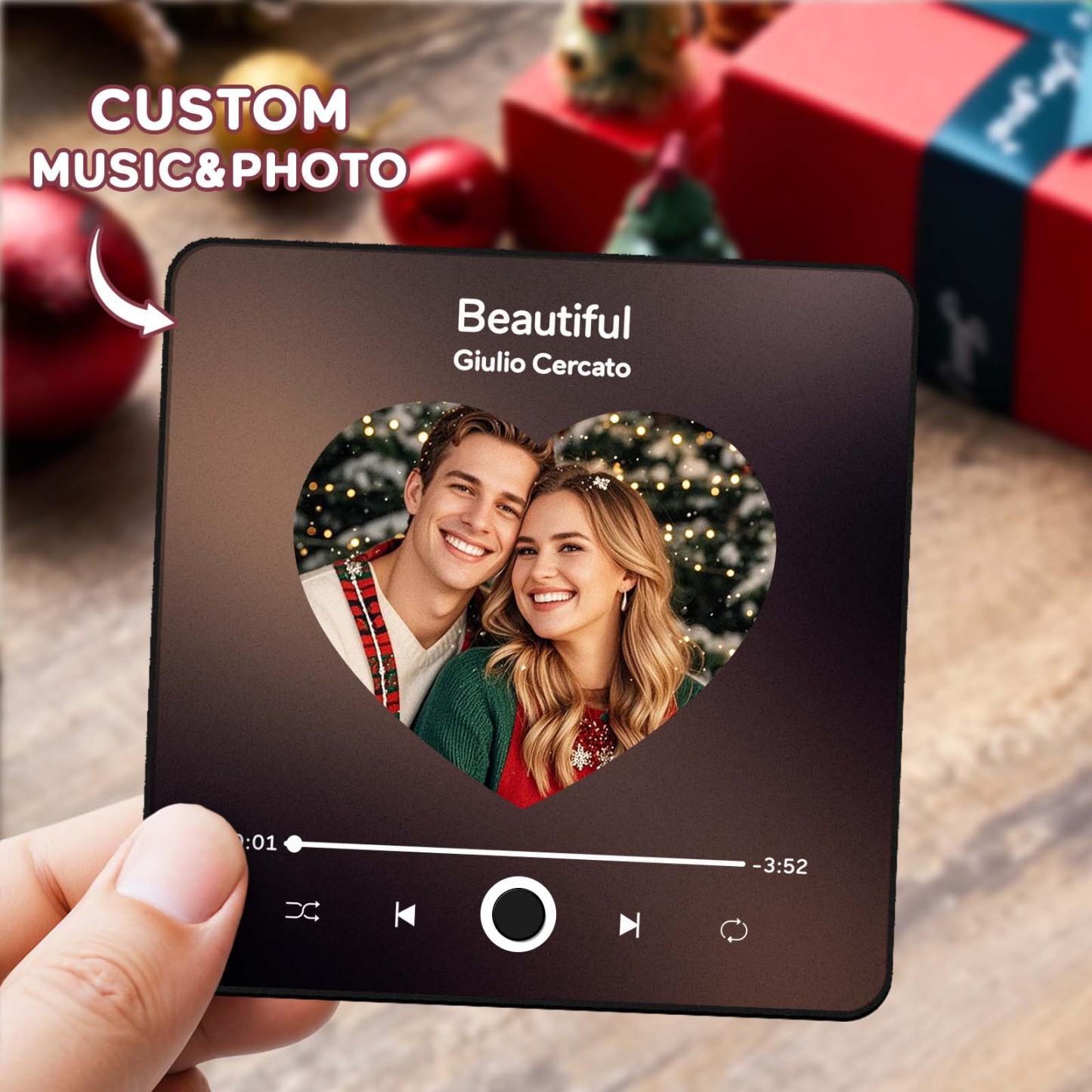Custom Photo and Name Album Music Fridge Magnet Christmas Gifts Custom Phone Spotify Music Fridge Magnet Pro