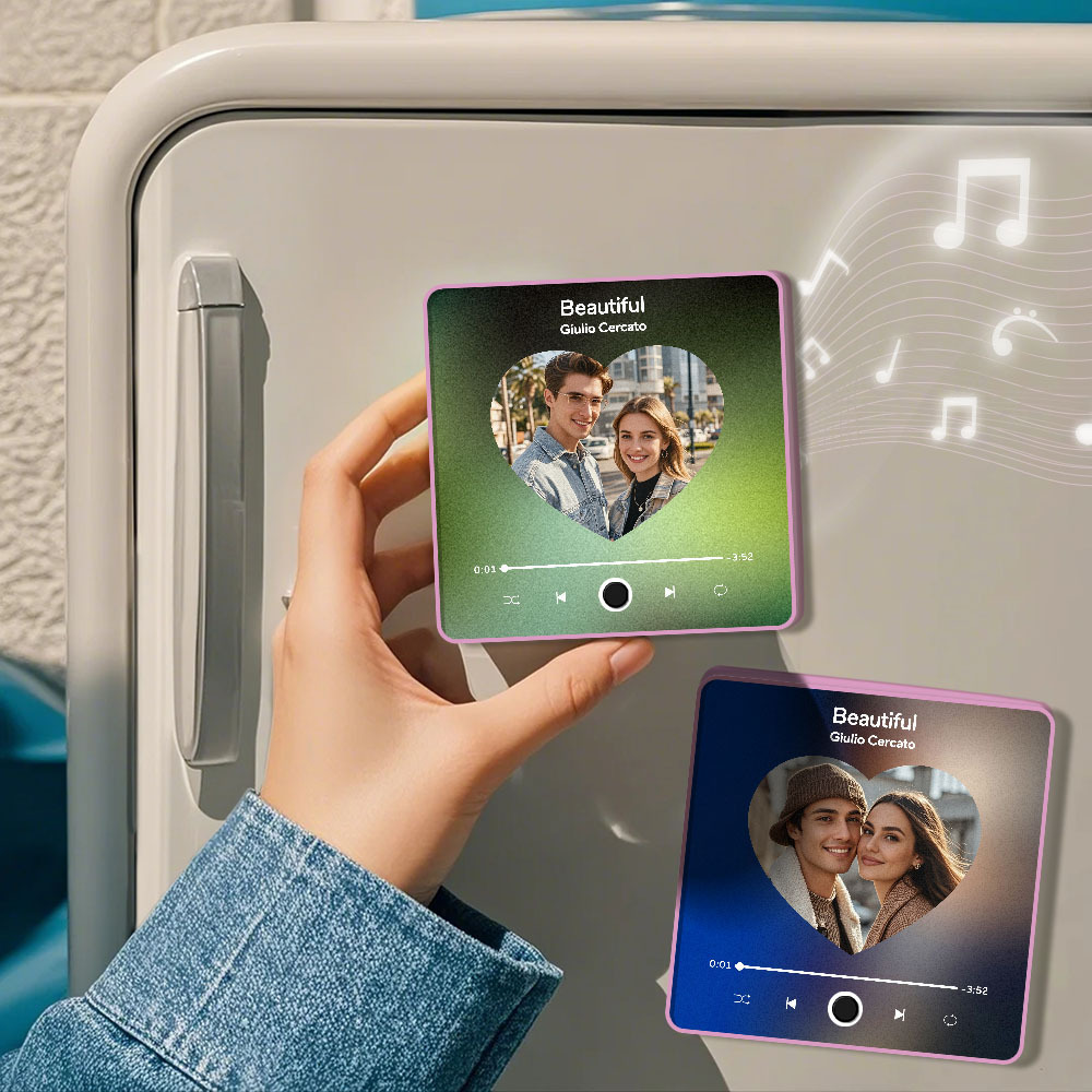 Custom Photo and Name Album Music Fridge Magnet Christmas Gifts Custom Phone Spotify Music Fridge Magnet Pro