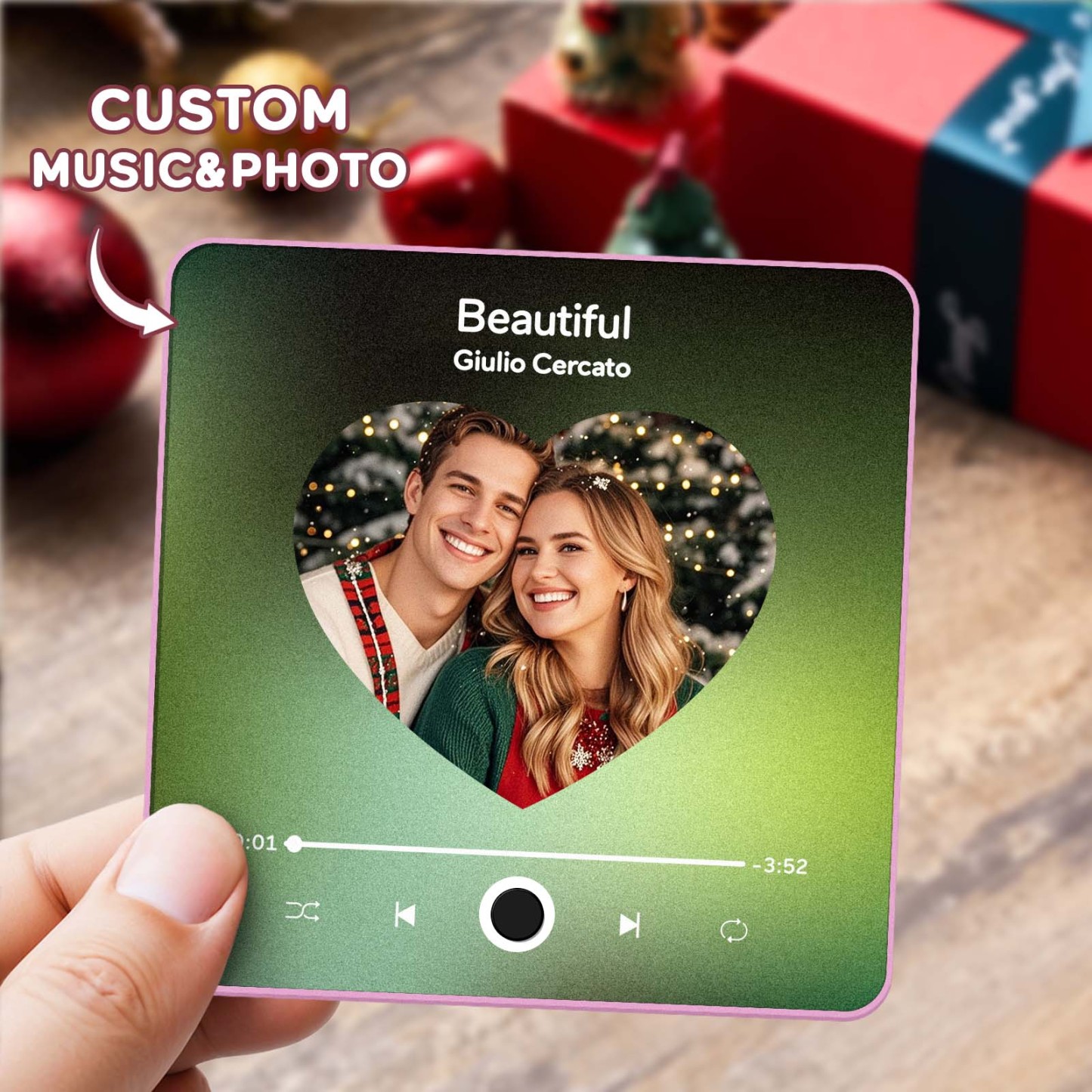 Custom Photo and Name Album Music Fridge Magnet Christmas Gifts Custom Phone Spotify Music Fridge Magnet Pro