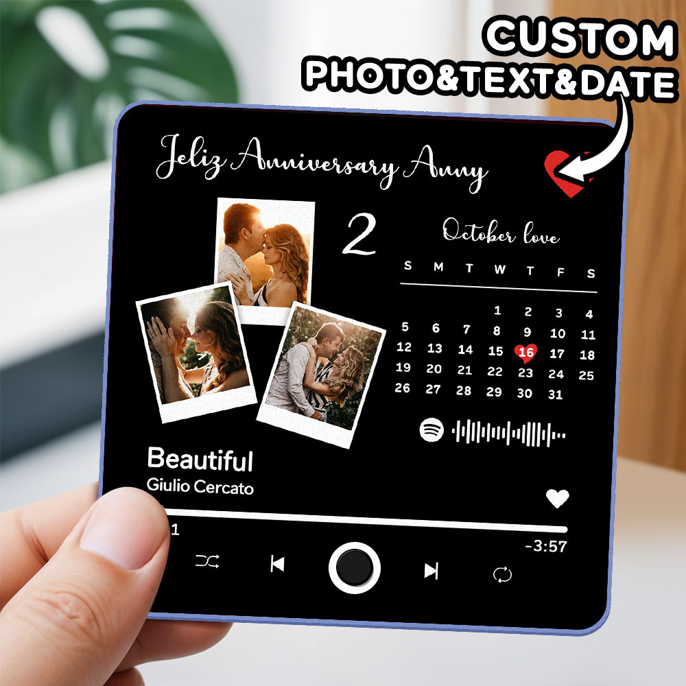 Custom Photo and Name Album Music Fridge Magnet Christmas Gifts Custom Phone Spotify Music Fridge Magnet Pro