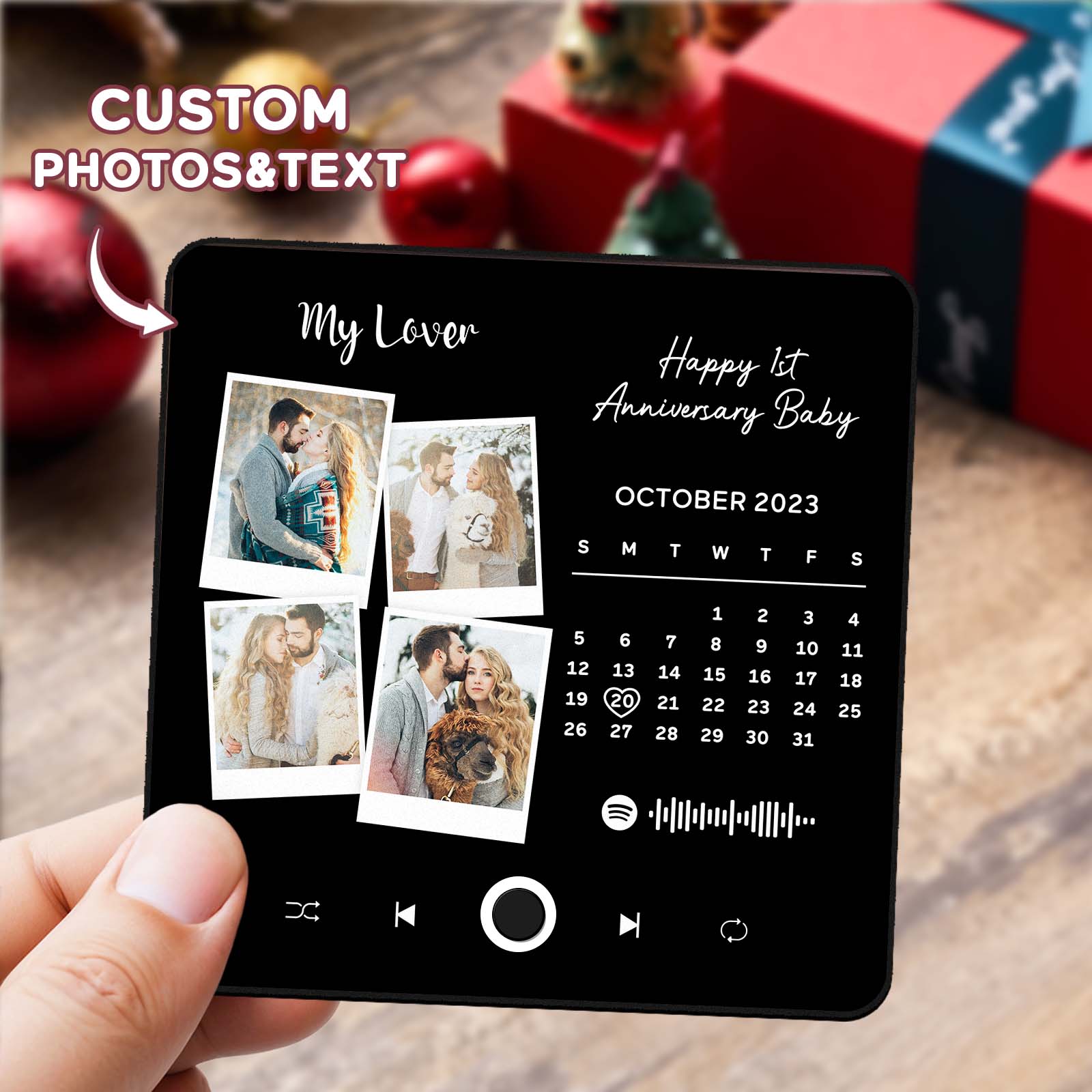 Custom Photo and Name Album Music Fridge Magnet Christmas Gifts Custom Phone Spotify Music Fridge Magnet Pro