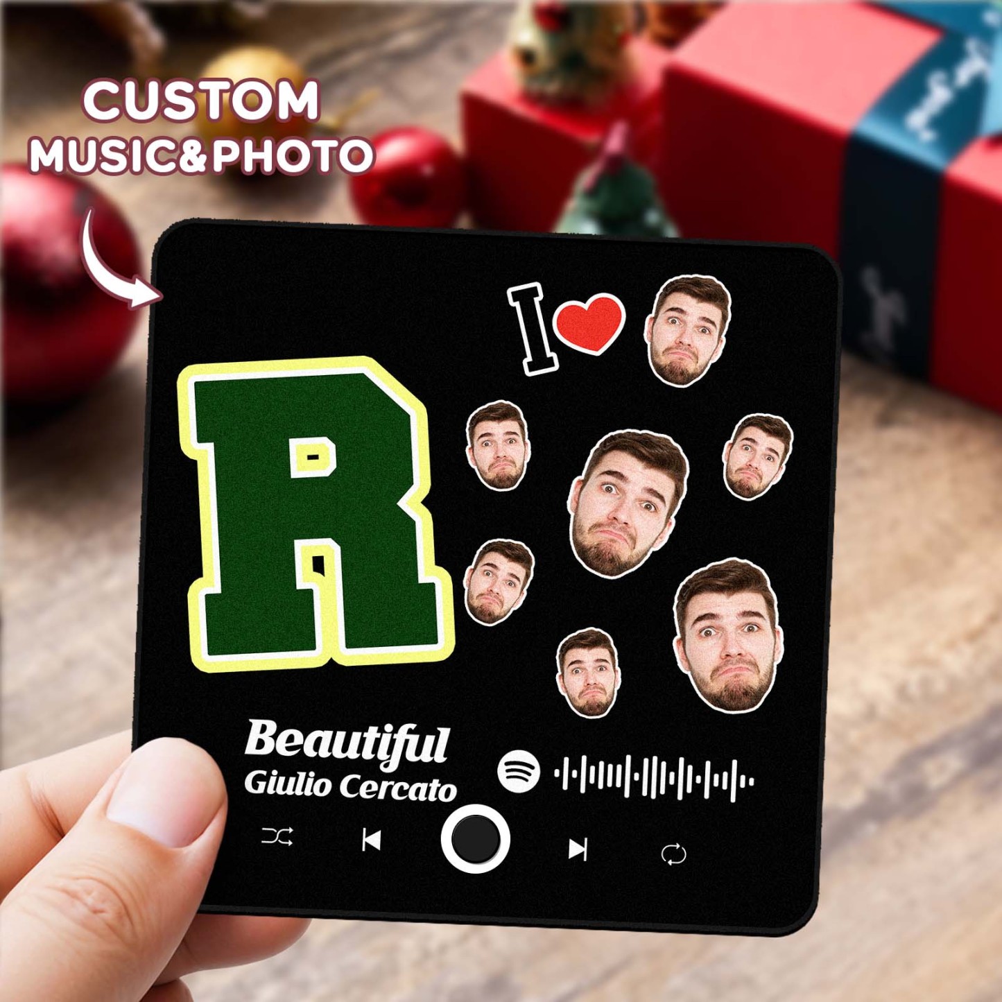 Custom Photo Album Music Fridge Magnet  Photo Music Fridge Personalized Phone Music Fridge Magnet Pro I Love