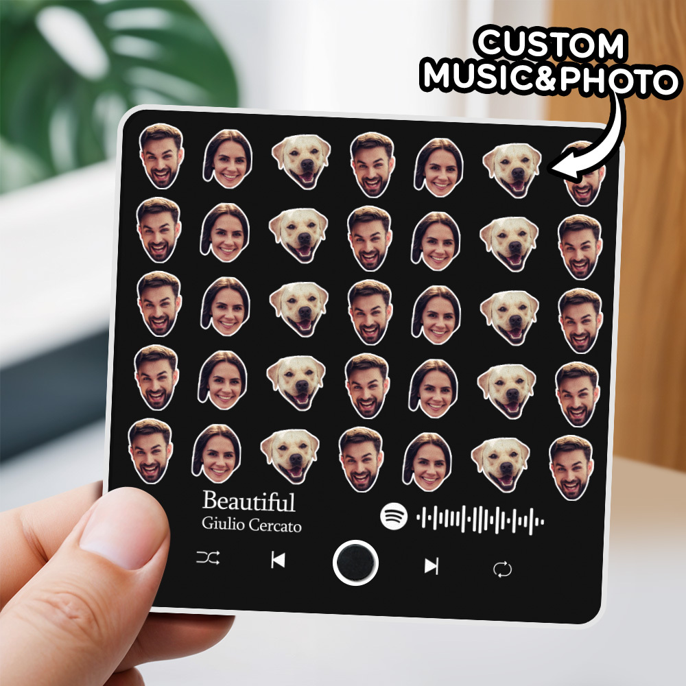 Custom Photo Album Music Fridge Magnet  Photo Music Fridge Personalized Phone Music Fridge Magnet Pro I Love