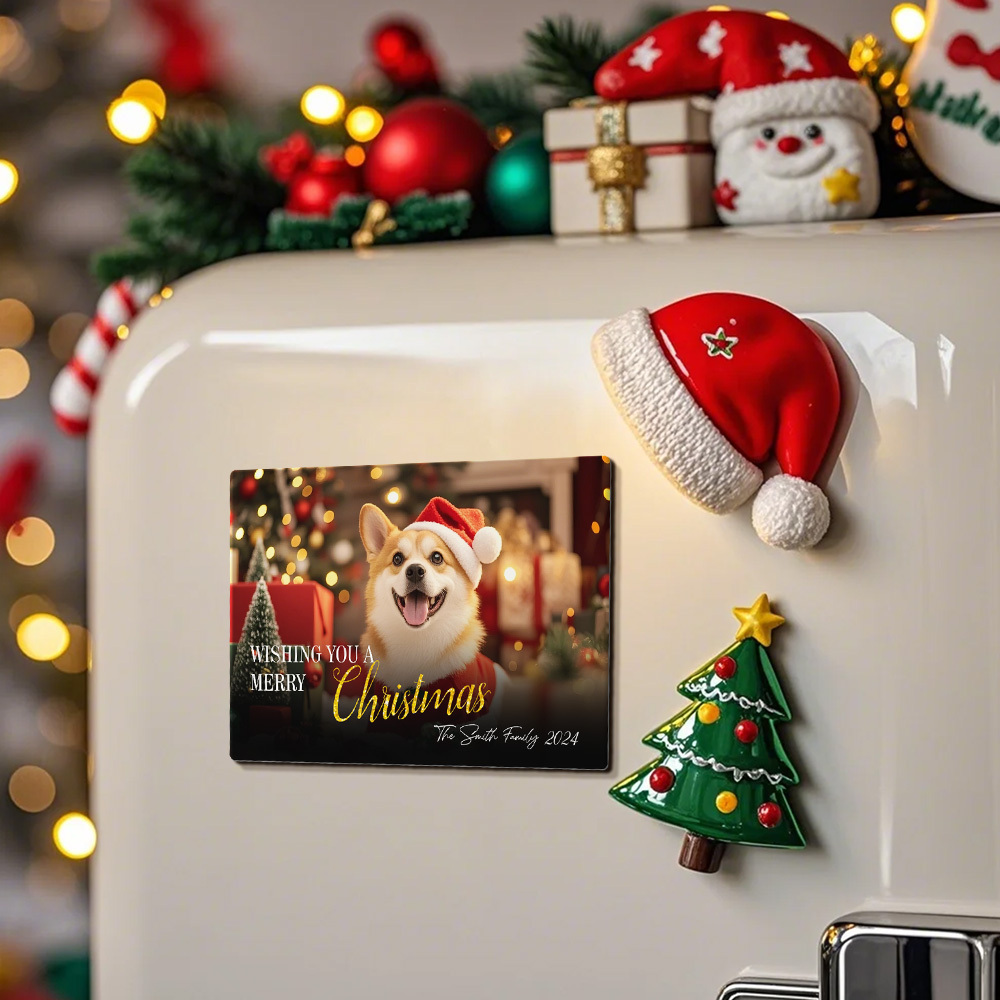 Christmas Fridge Magnet with Photo Christmas Card Magnets Unique Christmas Gift Personalized Photo Fridge Magnets Christmas Gift for Her Him - MyFaceUnderwearAU