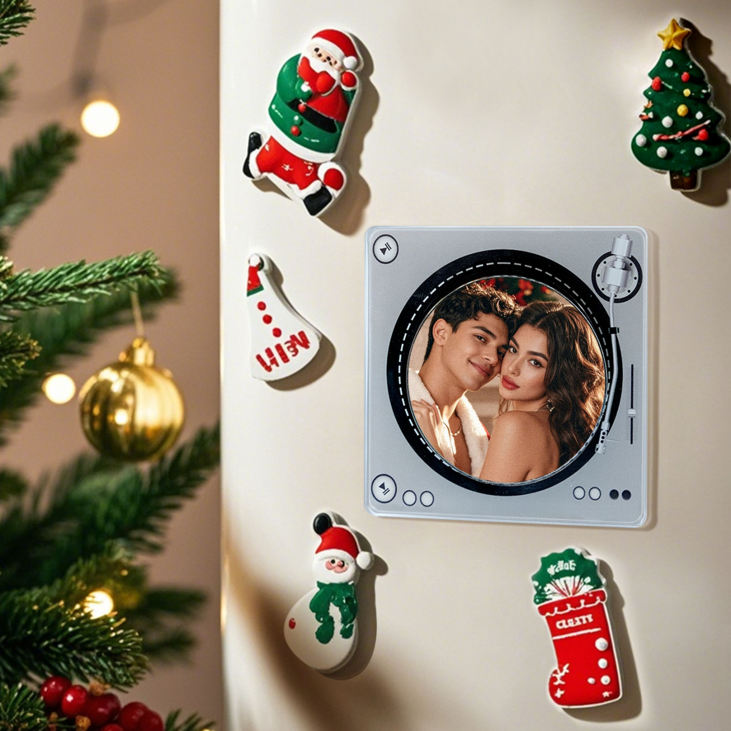 Custom Rotating Double Layer Acrylic Nfc Fridge Magnets With  Photos And Songs Magnetic Fridge Magnets - MyFaceUnderwearAU