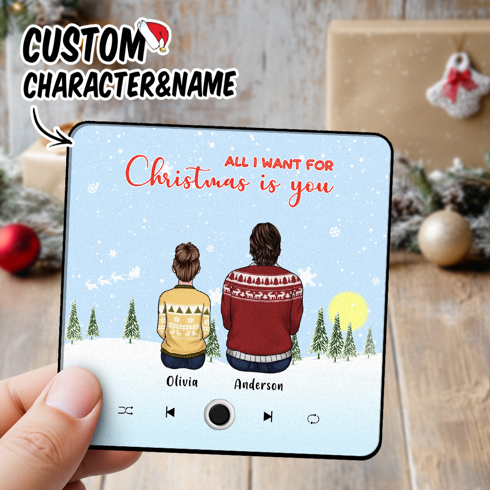 Personalized Music Fridge Magnet Custom Portrait Merry Christmas Custo