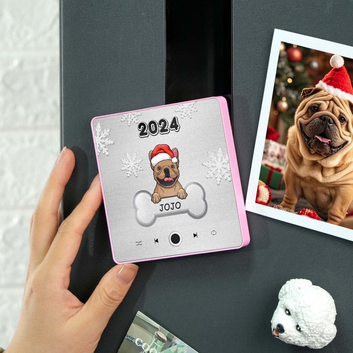 Personalized Music Fridge Magnet Custom Pet Dog Merry Christmas Custom Music Magnets Can Play Songs Christmas Gift Pet Lovers Gifts - Bestchristmasgifts