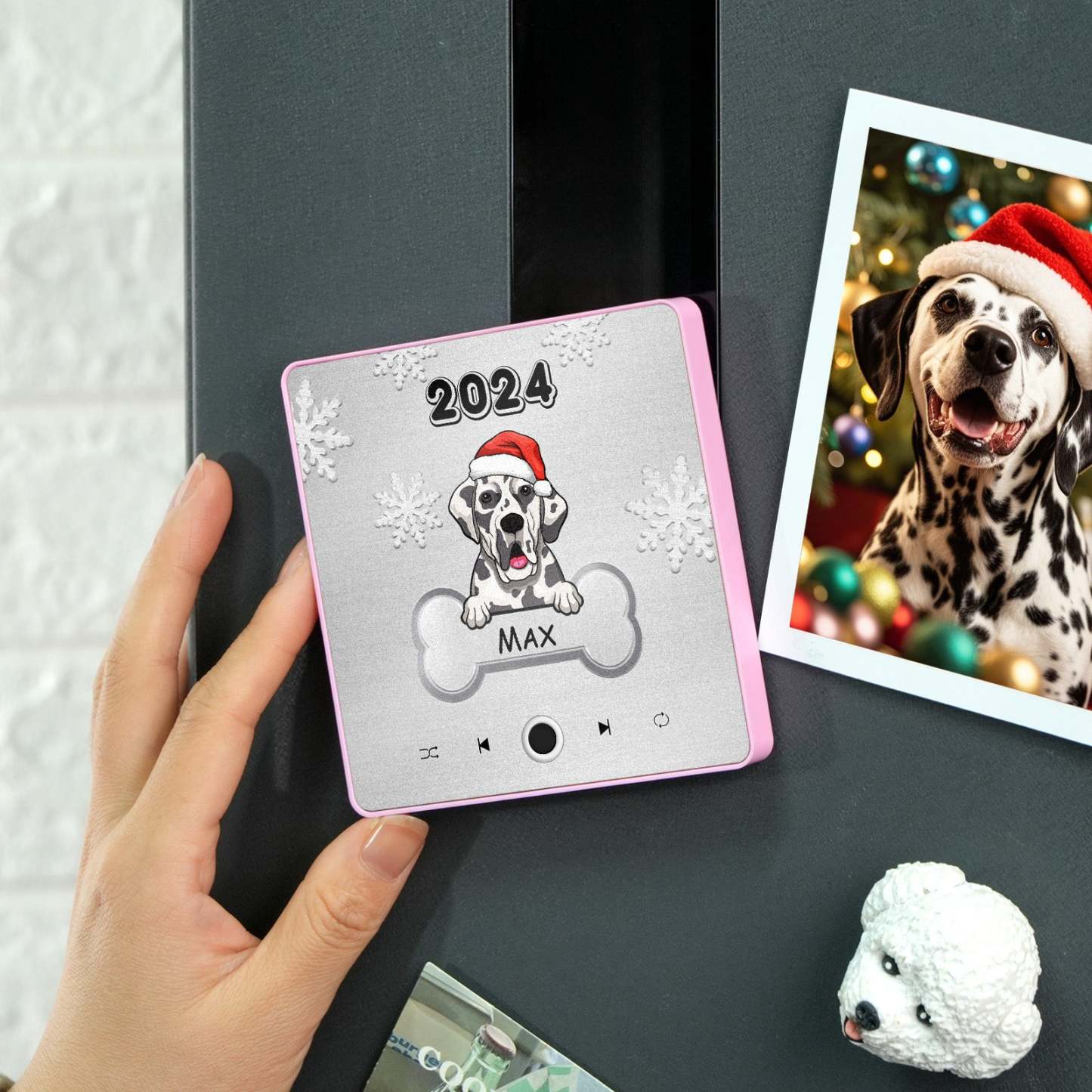 Personalized Music Fridge Magnet Custom Pet Dog Merry Christmas Custom Music Magnets Can Play Songs Christmas Gift Pet Lovers Gifts - Bestchristmasgifts