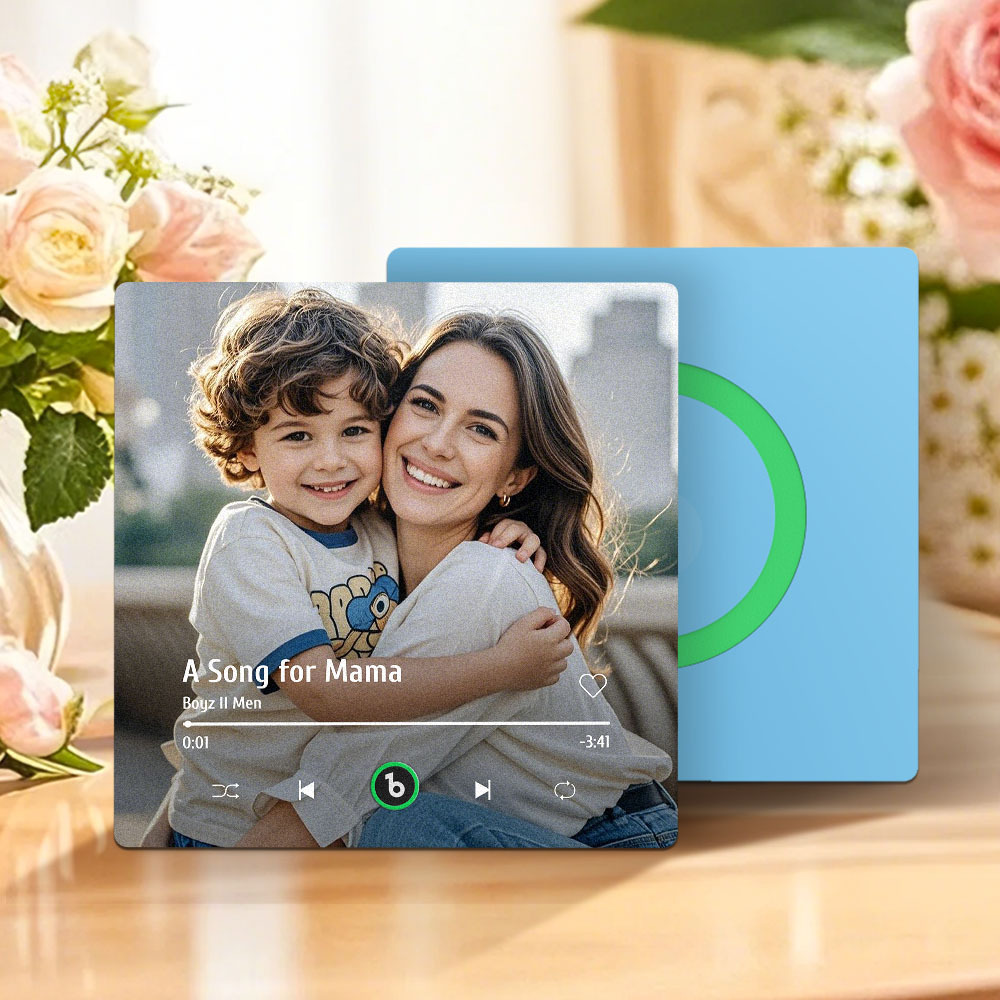 Custom Mother Photo Music Fridge Magnet Colorful Frame Album Fridge Magnet Music Wall Photo Sticker Music Movement That Can Be Played Gift for Couple