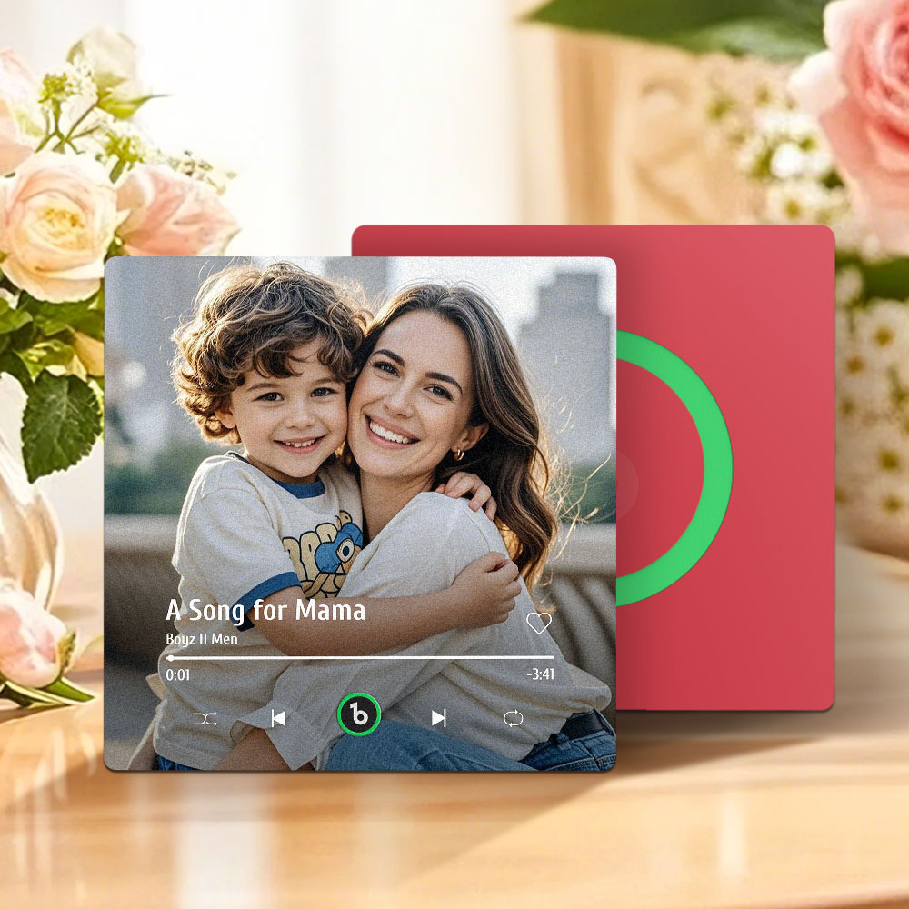 Custom Mother Photo Music Fridge Magnet Colorful Frame Album Fridge Magnet Music Wall Photo Sticker Music Movement That Can Be Played Gift for Couple