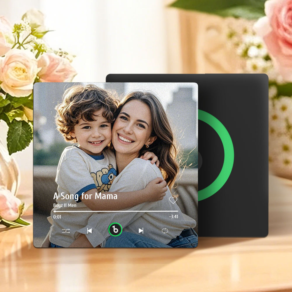 Custom Mother Photo Music Fridge Magnet Colorful Frame Album Fridge Magnet Music Wall Photo Sticker Music Movement That Can Be Played Gift for Couple