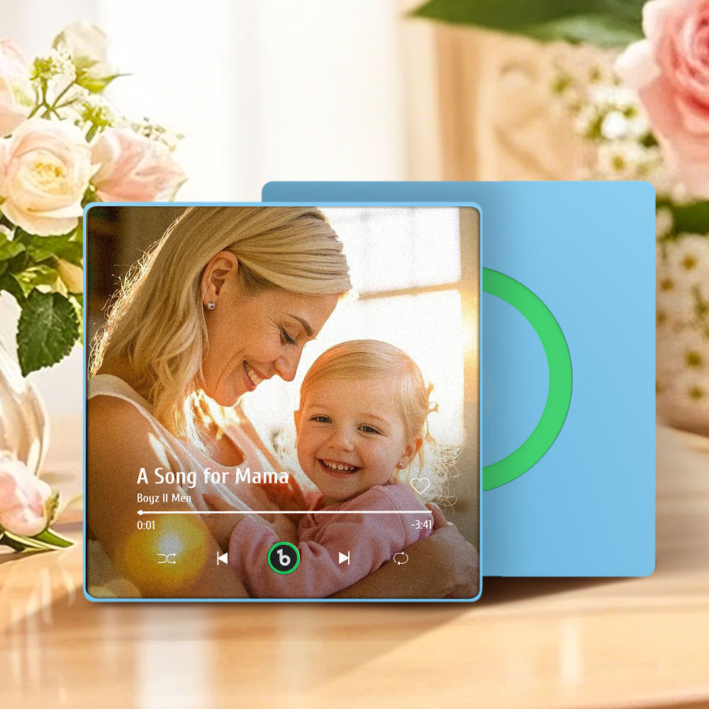 Custom Mother Photo Music Fridge Magnet Colorful Frame Album Fridge Magnet Music Wall Photo Sticker Music Movement That Can Be Played Gift for Couple