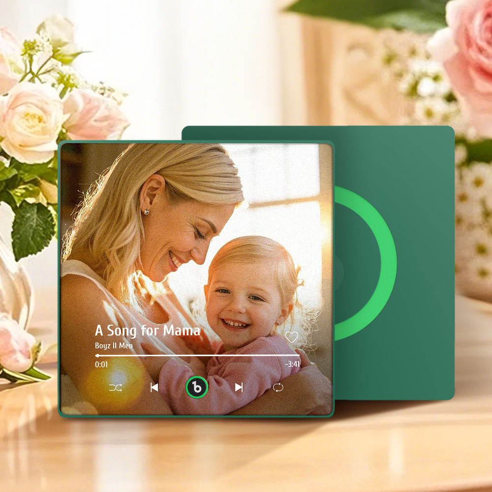 Custom Mother Photo Music Fridge Magnet Colorful Frame Album Fridge Magnet Music Wall Photo Sticker Music Movement That Can Be Played Gift for Couple