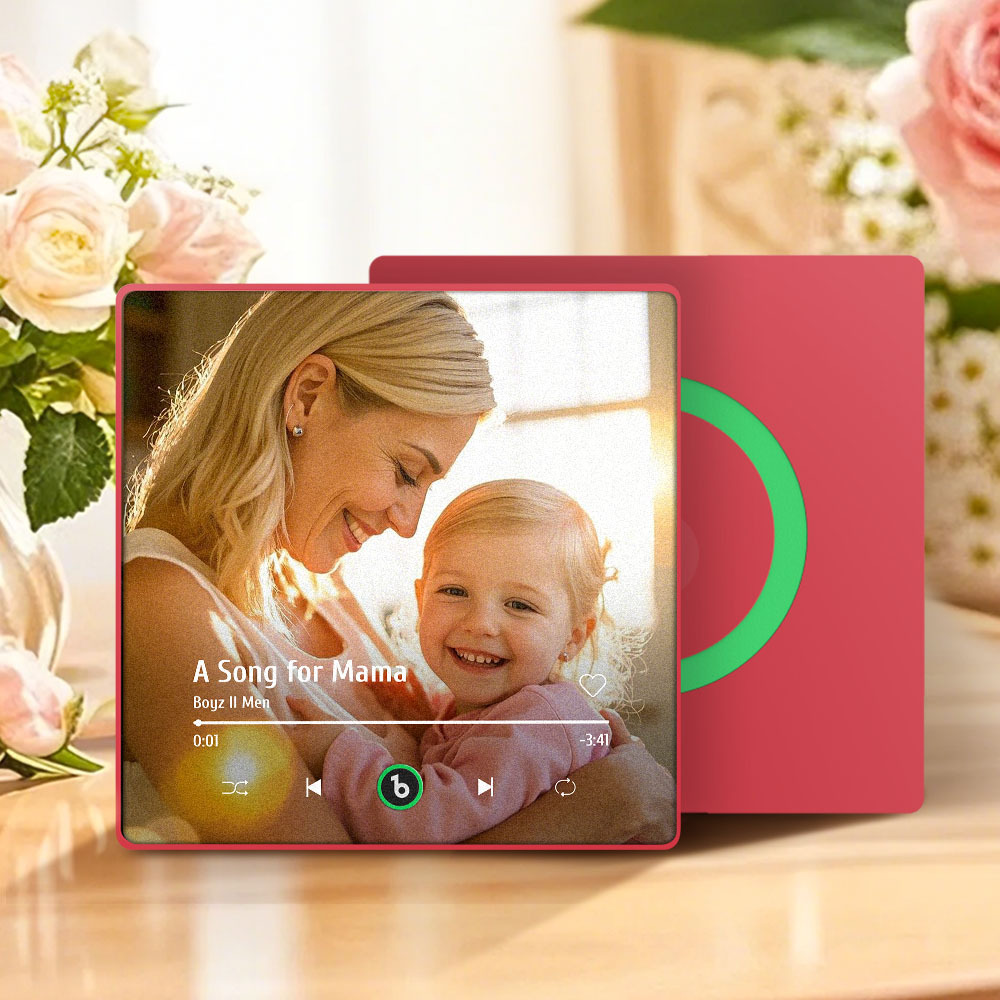 Custom Mother Photo Music Fridge Magnet Colorful Frame Album Fridge Magnet Music Wall Photo Sticker Music Movement That Can Be Played Gift for Couple
