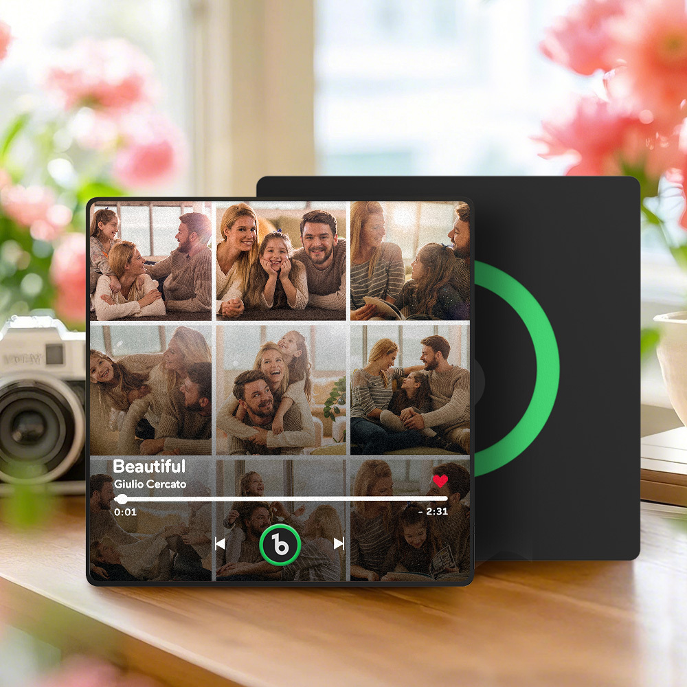Custom Music Fridge Magnet Family Gift Colorful Frame Album Fridge Magnet Music Wall Photo Sticker Music Movement That Can Be Played Gift - MyFaceUnderwearAU