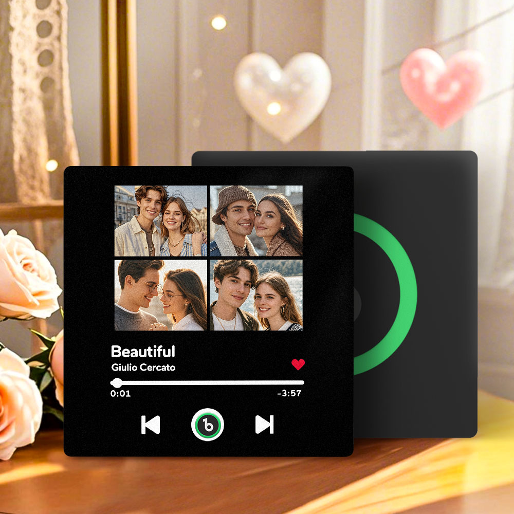Custom Music Fridge Magnet Family Gift Colorful Frame Album Fridge Magnet Music Wall Photo Sticker Music Movement That Can Be Played Gift - MyFaceUnderwearAU