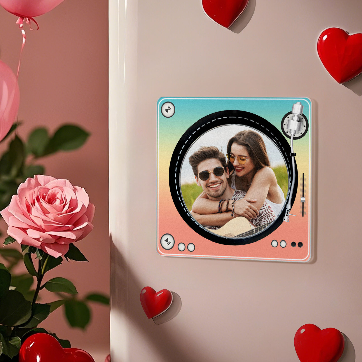 Custom Rotating Double Layer Acrylic Nfc Fridge Magnets With  Photos And Songs Magnetic Fridge Magnets - MyFaceUnderwearAU