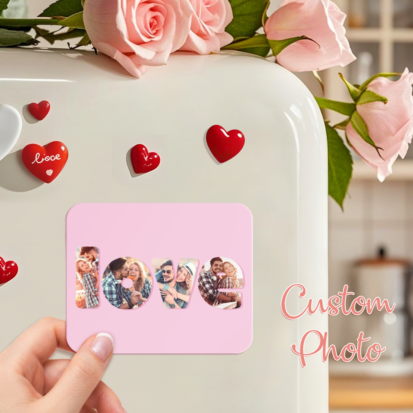 Custom Fridge Magnet with Photo Card Magnets Gift Personalized Photo Fridge Magnets Gift for Her Him - MyFaceUnderwearAU