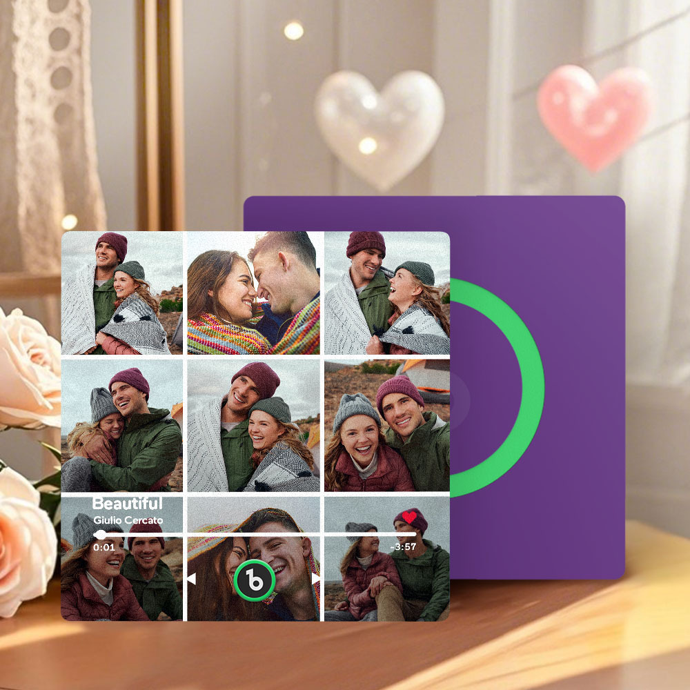 Custom Amethyst Purple  Music Fridge Magnet New 4.0 Upgrade Music Wall Photo Sticker That Plays Music Without Cell Phone Multiple Styles Couple Gifts