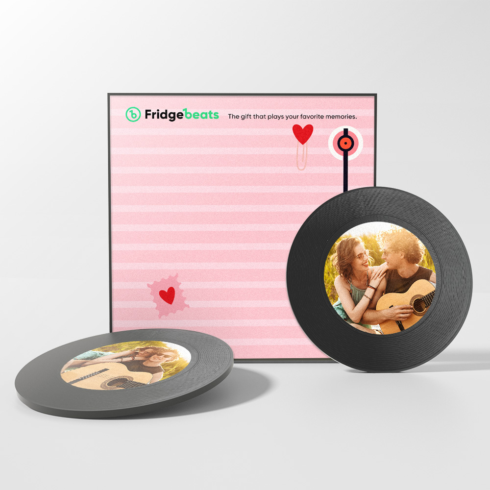 Custom Music & Photo Fridge Magnet Can Customize 1-6 Vinyl and Songs - MyFaceUnderwearAU