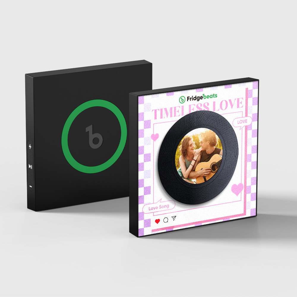 Custom Music & Photo Fridge Magnet Can Customize 1-6 Vinyl and Songs