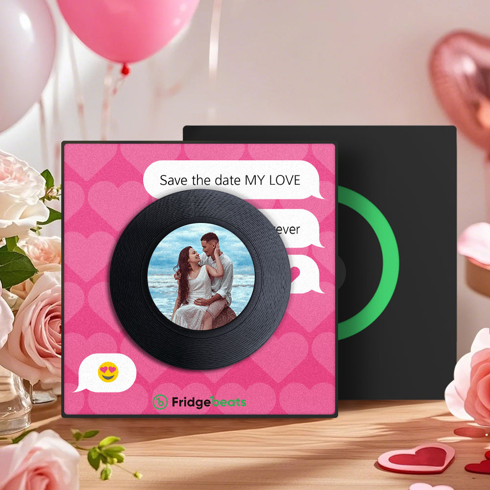 Custom Music & Photo Fridge Magnet Can Customize 1-6 Vinyl and Songs - MyFaceUnderwearAU