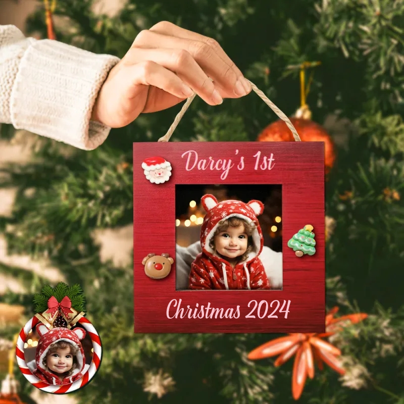 Custom Engraved Christmas Ornament Personalized Photo Creative Decor Christmas Day Gift - MyFaceUnderwearAU