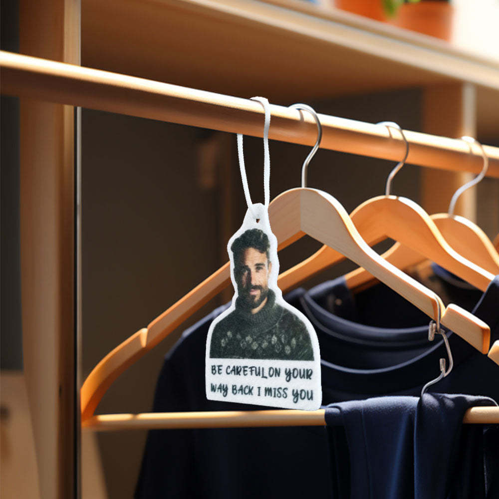 Custom Face Car Air Freshener Rearview With Text Mirror Ornament Gifts - MyFaceUnderwearAU