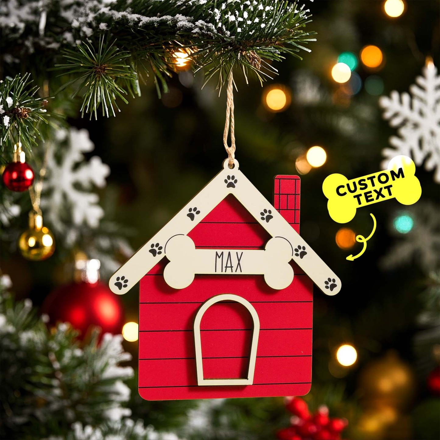Personalized Christmas Dog House Ornament  Christmas Ornament Gift - MyFaceUnderwearAU