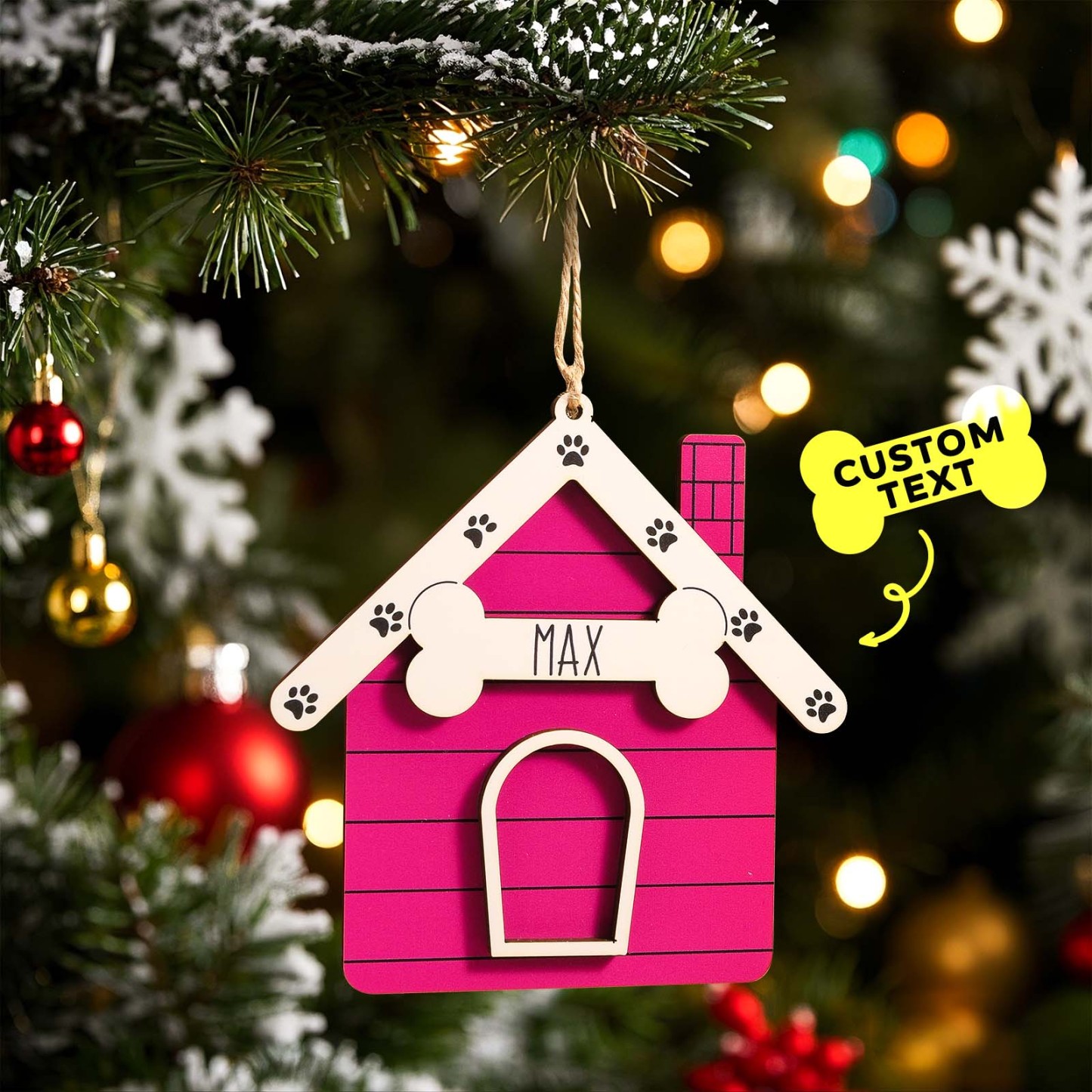 Personalized Christmas Dog House Ornament  Christmas Ornament Gift - MyFaceUnderwearAU