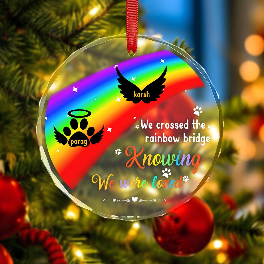 Thanks For Everything I Had A Great Time Memorial Personalized Custom Circle or Heart Glass Ornament Sympathy Gift For Pet Owners Pet Lovers - MyFaceUnderwearAU