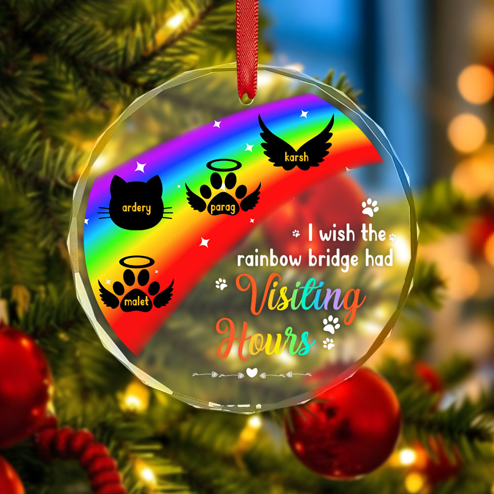 Thanks For Everything I Had A Great Time Memorial Personalized Custom Circle or Heart Glass Ornament Sympathy Gift For Pet Owners Pet Lovers - MyFaceUnderwearAU