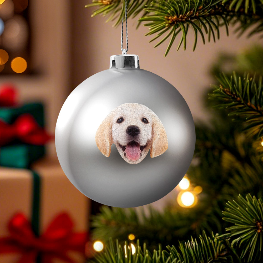 Custom Pet portrait Ornament Christmas Ball Dog  Personalised Cat Memorial Ornament - MyFaceUnderwearAU