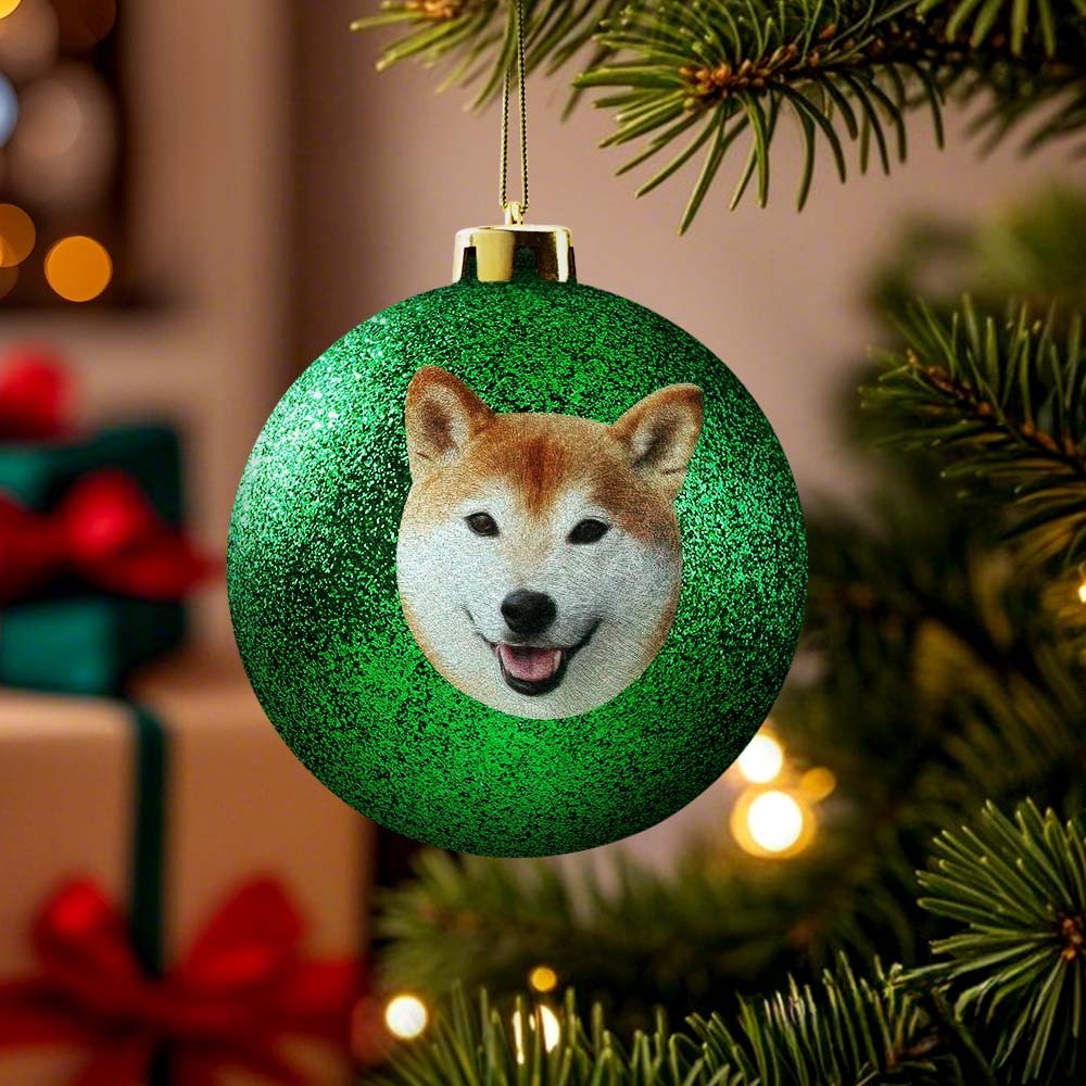 Custom Pet portrait Ornament Christmas Ball Dog  Personalised Cat Memorial Ornament - MyFaceUnderwearAU