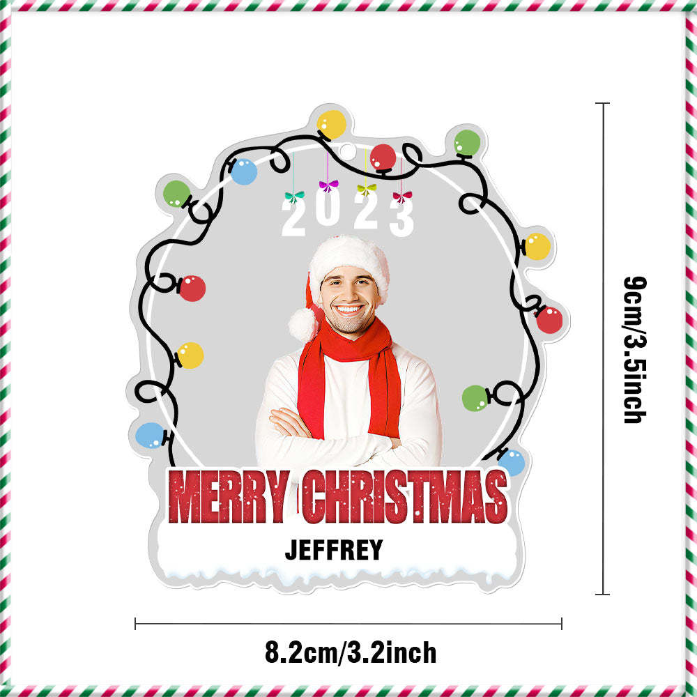 Custom Photo Christmas Tree Ornament Personalized Name Christmas Gift - MyFaceUnderwearAU