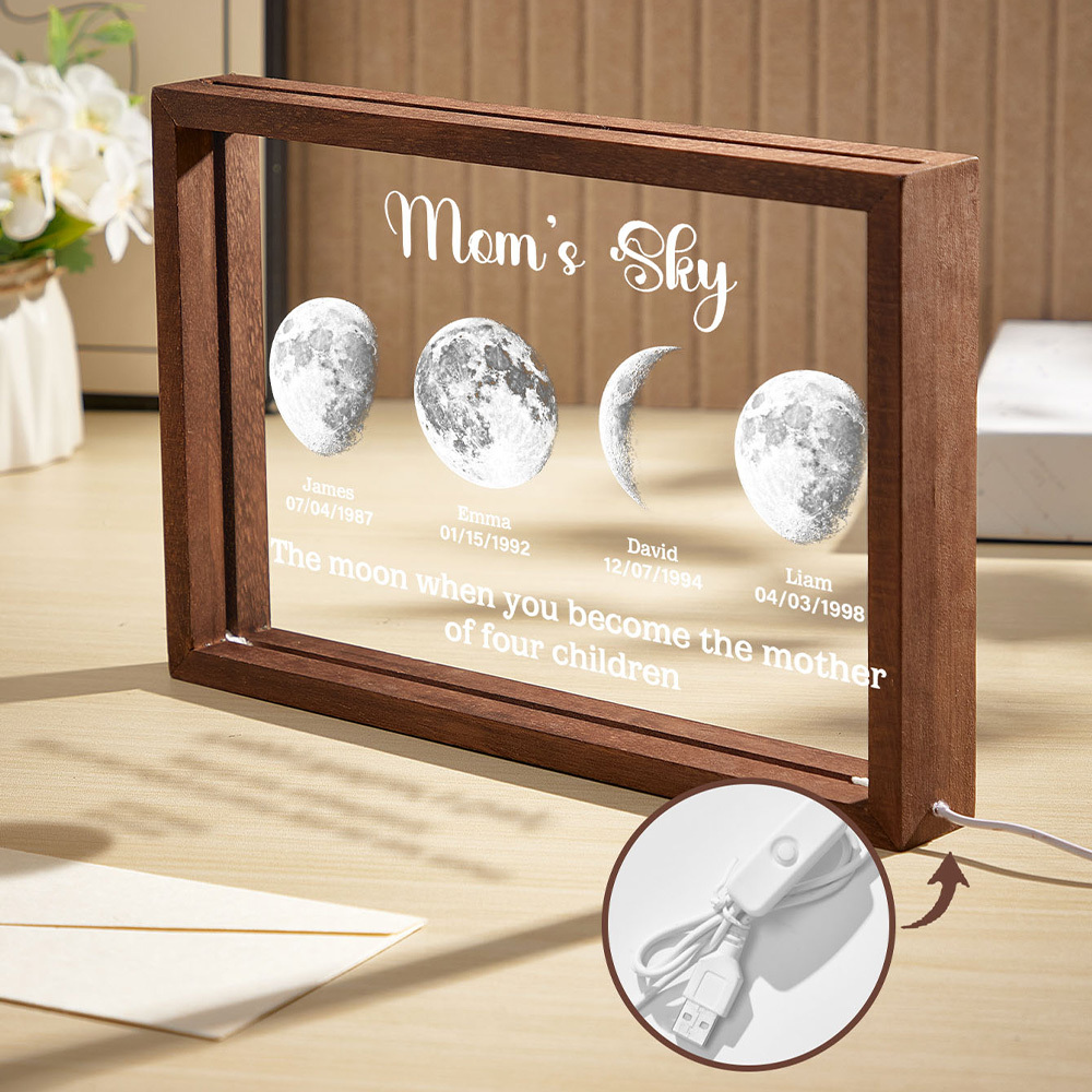 Custom Mom's Sky Led Light Frame Personalised Gifts for Mom - MyFaceUnderwearAU